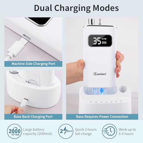 Electric Nail Drill File, Professional Portable Nails Drills Kit with Rechargeable Base 7 u?as Bits, Cordless Efile for Poly Gel Acrylic Nails Remover Home Salon Pedicure Manicure Tool, White