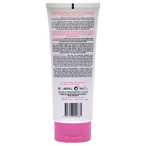 b.tan Dark Gradual Self Tanning Lotion | Plump Up the Bronze Everyday Glow Lotion - Develop a Bronzed Glow, Infused With Hyaluronic Acid For Plump, Juicy Skin, Vegan, Cruelty & Paraben Free, 8 Fl Oz
