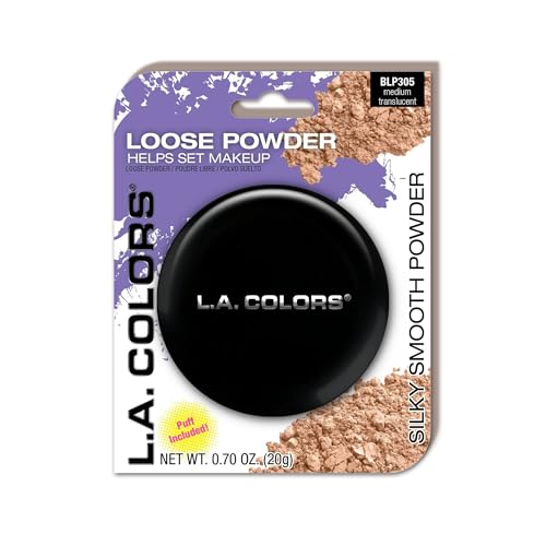 L.A. COLORS Loose Powder (carded), Medium Translucent CBLP305 (Pack of 2)