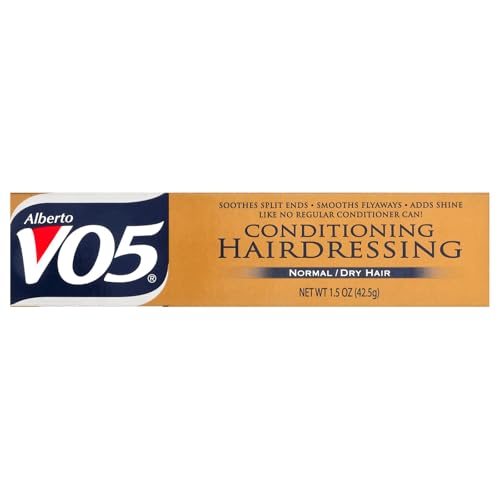 Alberto VO5 Conditioning Hairdressing for Normal to Dry Hair - Hair Conditioner Styling Product - Smooths Frizz - Brightens Color - 1.5 oz
