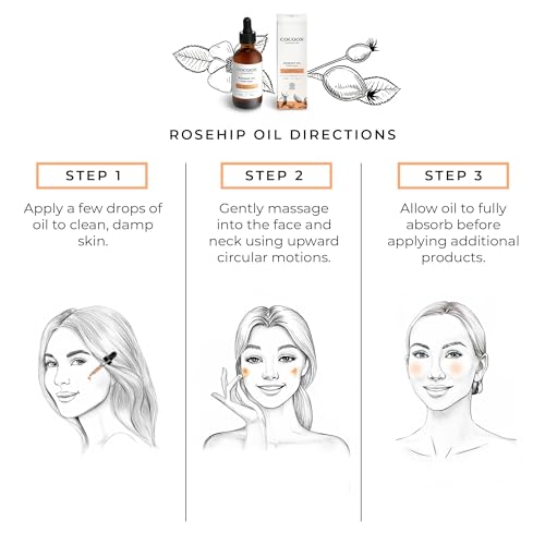 Cocoon Apothecary Rosehip Oil 2 fl oz - 100% Pure Facial & Rosehip Oil For Face, Ecocert Cosmos Organic, Nourish + Calm, Hydrate, Smooth Dry Irritated Skin, Rich in Antioxidants
