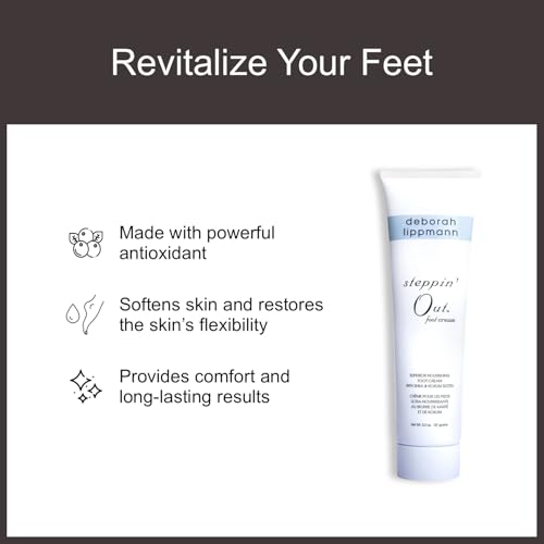 Deborah Lippmann Steppin' Out Foot Cream | Moisturizes & Softens Dry Feet, Restores Flexibility & Cracked Heels for Healthy Skin | Non-Greasy | 5.2 Oz