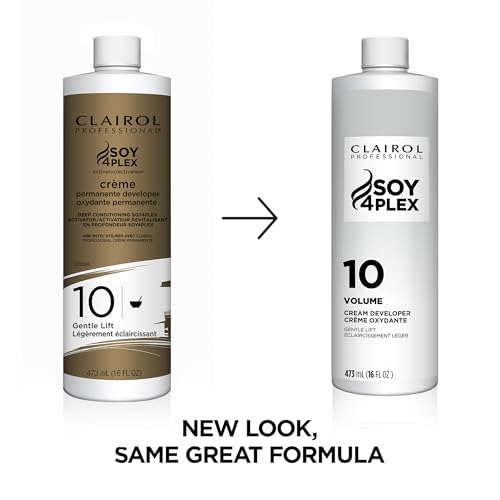 Clairol Professional Cr?me Permanente 10 Volume Hair Developers, 16 oz. | For Coloring, Lightening & Lifting with Deep Conditioning Formula | Packaging May Vary