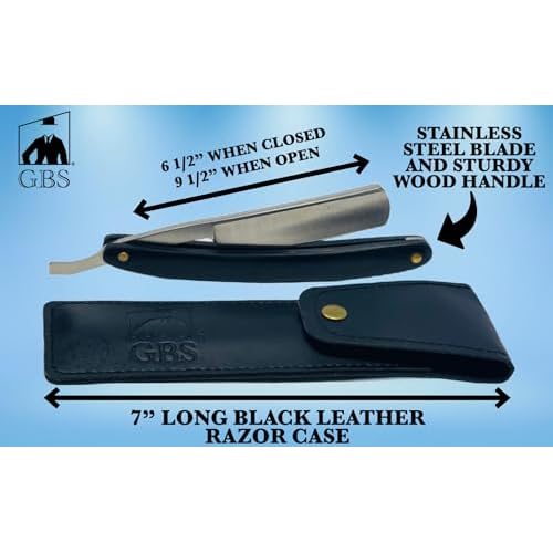 GENTS Professional Straight Razor Shaving Kit - Complete 7-Piece Gift Set with Leather Strop & Ceramic Bowl