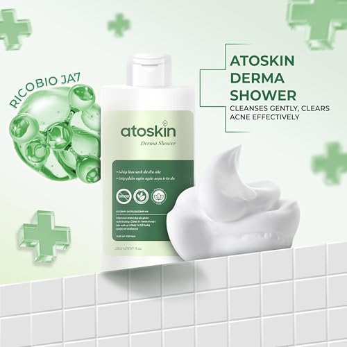 Atoskin Derma Shower (3 Pack) ? Herbal Body Cleanser for Oily & Acne-Prone Skin, with Rosemary & 7 Botanical Extracts (28.41 oz)