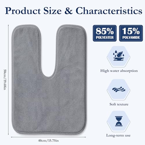 12 PCS U-Shaped Facial Towels, Estheticians Towels Microfiber Soft Spa Towel Coral Fleece Face Cloth for Beauty Salons, Skin Care £¨Grey£©