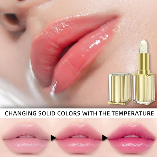 Color Changing Lipstick, Gold Foil Moisturizing Glossy Shine Lip Gloss, Warm Change Color Change Lip Stick, Smudge-proof and Long-lasting (1PCS)