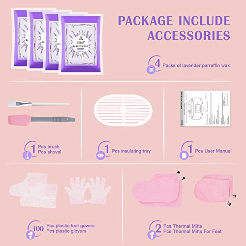 Biutee Paraffin Wax Machine Touchscreen 3500ml Paraffin Wax Warmer with 4 Pack Lavender Wax 30Min Fast Wax Meltdown Temperature Control Paraffin Hot Wax Spa Arthritis Paraffin Bath