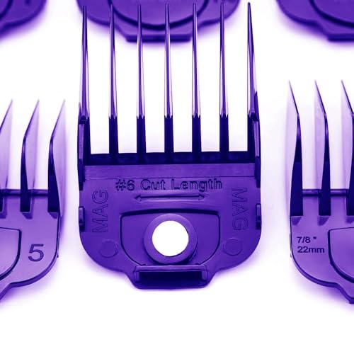 for Andis Clipper Guards, Professional Clipper Guard Comb Guides with Magetic Clip for Andis Master/Envy/bgrc/Ultra Edge Hair Clippers - Size #2,3&4 -Length 1/4¡±, 3/8¡±,1/2¡± (3Pack Purple)