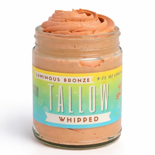 Luminous Bronze Whipped Tallow Moisturizer - 9oz Moisturizing All Natural Bronzing Body Butter with Mica