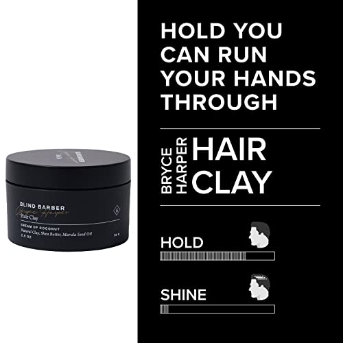 Blind Barber Strong Hair Hold Bundle - Includes Bryce Harper Hair Clay for Men for Strong Hold and Low Shine and 40 Proof Sea Salt Spray for Men for Added Volume with Matte, Natural Finish