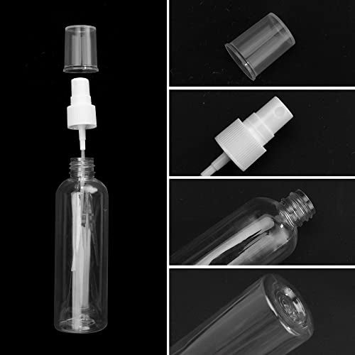 36 Pack 4oz Plastic Spray Bottles Bulk, Mini Clear Spray Bottles Fine Mist, 120ml Empty Spray Bottle for Travel Perfume Essential Oils Makeup Bottles (10 Funnel, 10 Labels)