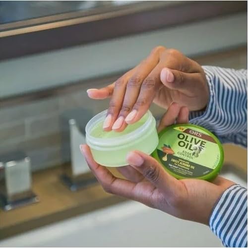 ORS Olive Oil Edge Control Hair Gel with Sweet Almond Oil for Strengthening 2.2 Ounces (Pack of 2)