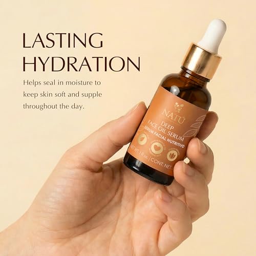 NAT? BOTANICALS Deep Face Oil Serum for Normal & Dry Skin - Rich Botanical Face Serum with Coconut & Avocado Oil for Vitamin E - Nourishing, Naturally Scented, and Clean Beauty, 1 fl oz
