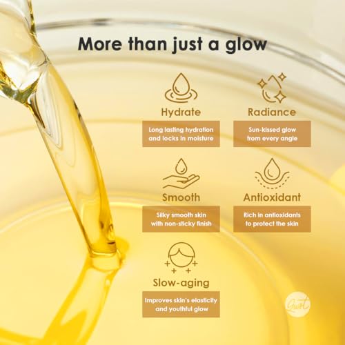 glowiest Effortless Glow Camellia Body Oil ? Anti-Aging & Antioxidant Formula with Camellia Japonica, Hazelnut & Castor Oils ? Lightweight, Fast-Absorbing, Deep Moisture ? 100ml