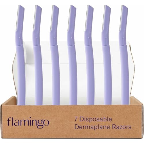Flamingo Dermaplane Razor, Face Razors for Women, Disposable, 1 count, Pack of 7