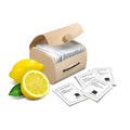 Lemon Fresh Scented Moist Towelettes Single Use by Nabila K - Alcohol-Free, Plant-Based with Natural Ingredients - Individually Wrapped Disposable Travel Size Wipes with Bamboo Case - 20 Count