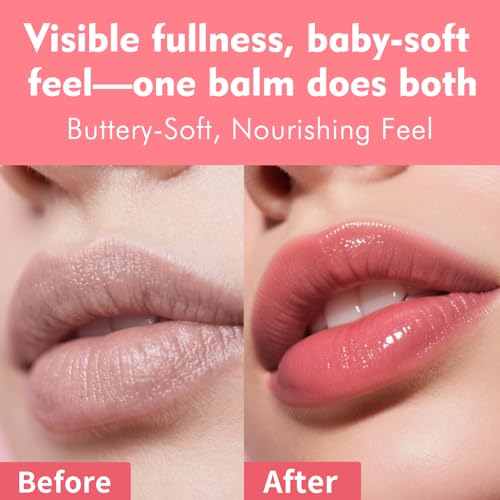 KIMUSE 6 Pcs Tinted Lip Butter Hydration Balm Set, 6 Flavored Shades Hydrating Plumping Gloss with Hyaluronic Acid & Vitamin E, Sheer Tint, Non-Sticky | Vegan Lip Care Makeup for Dry Lips & Daily