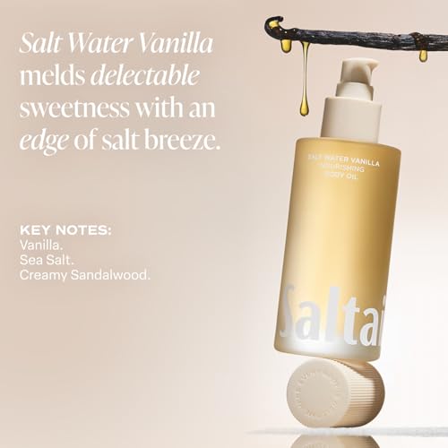 Saltair Body Oil - Luxurious Salt Water Vanilla After Shower and Bath Oil for Women and Men. Botanical, Non-Greasy, Well-Absorbing Moisturizer for Hydrating Dry Skin ? 4oz Pump Bottle (Pack of 2)