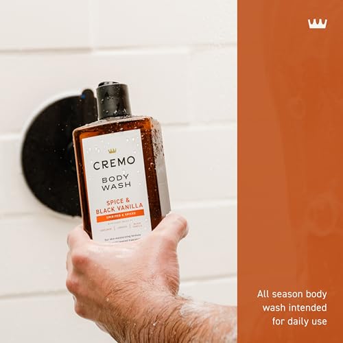 Cremo Body Wash Men, Notes of Cardamom and Black Vanilla, Rich-Lathering Spice & Black Vanilla, 16 Fl Oz