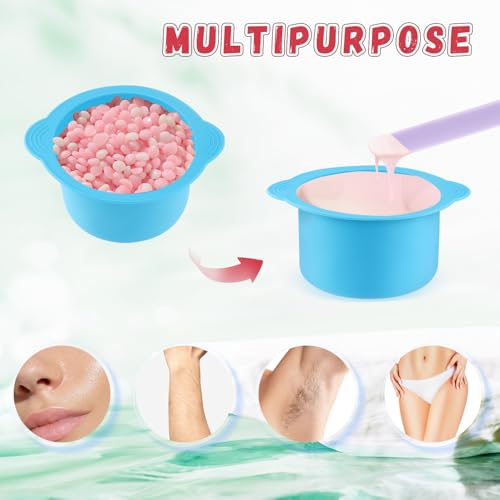 4 Colors 500ml Silicone Wax Warmer Liner,Replacement Waxing Pot for Hair Removal,Nonstick Wax Melt Liner with 2 Pcs Silicone Stirring Rod