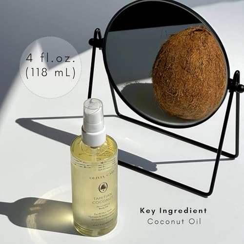 Olivia Care Tahitian Coconut Nourishing Body Oil, 4 fl oz, For All Skin Types