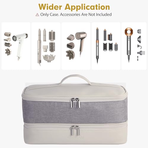 Double-Layer Airwrap Travel Case for Shark Flexstyle, Carrying Storage organizer bag for Shark Flexstyle or FlexFusion, Travel Bag for Shark Flexstyle/Dyson Airwrap Styler and Attachments