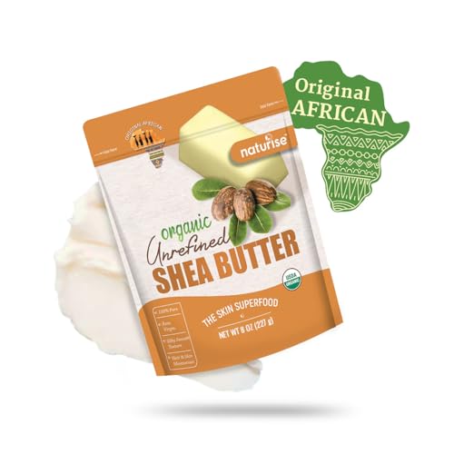 African Shea Butter Raw Organic, Pure Shea Butter Raw Organic for Skin and Hair, Shea African Butter Skin Moisturizer, Raw Shea Butter Without Artificial Fillers & GMOs, 8 oz
