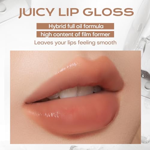 Mistine Lip Gloss Lip Oil Lip Plumber Non-sticky Tinted Lip Gloss for Women Infused with 1% Peptide Finish Lip Tint Hydrating Lip Stain Lightweight Feeling J03 Rose Wave 0.1 fl oz