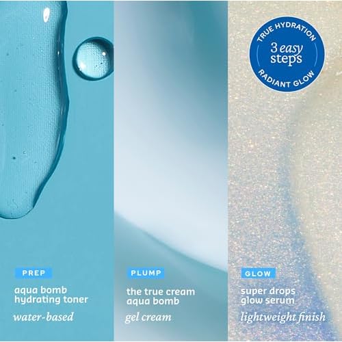 belif Gift Set - Aqua Bomb Daily Face Moisturizer, Niacinamide Vitamin C Golden Glow Serum, Aqua Bomb Hydrating Toner - Hyaluronic Acid, For All Skin Types, Korean Skin Care