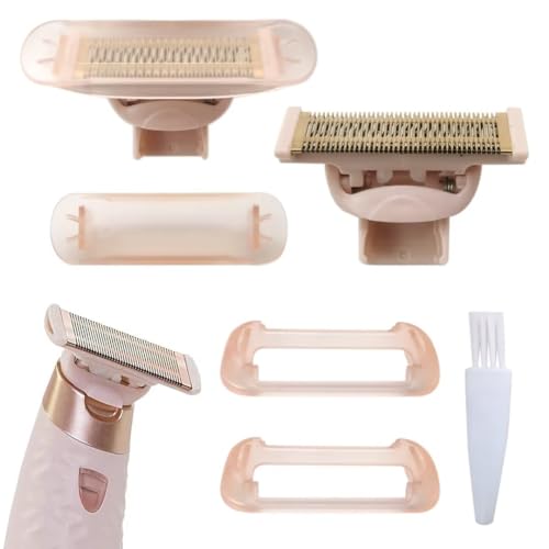 Razor Replacement Heads Replacement for Flawless Nu Razor, Rose Gold Plated Body Replacement Head with Covers (2 Count)