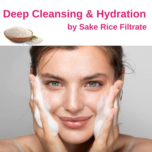 Kikumasamune Natural Face Wash for Women & Men, Gentle Face Wash for Sensitive Skin with Rice Extract, Planted Protein & Sake, Hydrating FACE WASH & Organic Facial Cleanser from Japan 6.7 Fl Oz