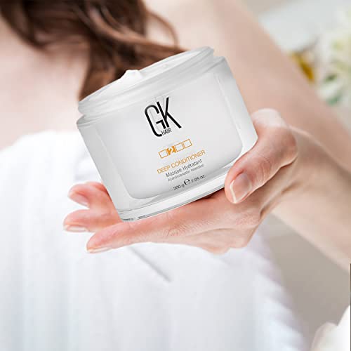 GK HAIR Global Keratin Leave in Conditioner Cream For Detangling Smoothing Strengthening 130ml - Deep Conditioner Masque 200g/7.5oz Dry Damage Hair Conditioning