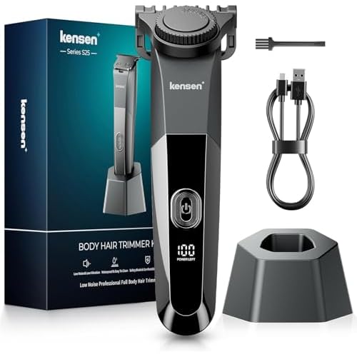 Body Hair Trimmer for Men,kensen Electric Groin & Pubic Hair Trimmer, Christmas Gift Rechargeable Ball Shaver Groomer, Mens Body Groomer Kit for Privates, Waterproof, Cordless for Wet/Dry Use