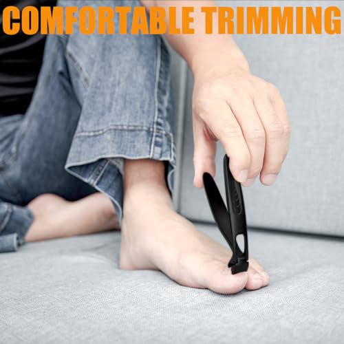 Precision Stainless Steel Heavy Duty Angled Head,Wide Jaw Clippers for Seniors,Ingrown Toenail,Thick Nail.Extra-Long Handle, Extra-Large Slanted Nail Cutter. Men,Women,Elderly.Stocking Stuffers.7Pcs