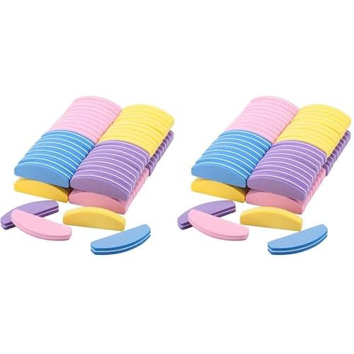 80 Count Mini Nail Buffers Kit, 100/180 Grit Buffing Blocks Small Nail Files for Acrylic and Natural Nails (Pack of 2)