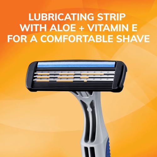 BIC Sensitive 3 Razors, 3 Blades, Lubricating Strip, Pivoting Head, 6 Count for Men with Sensitive Skin