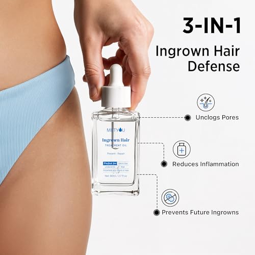 Metyou Ingrown Hair Treatment Oil for Women: V Soothes Redness & Prevents Razor Bumps - After Shave Treatment Oil for Bikini Area, Legs, Underarm and Arm - 80ML