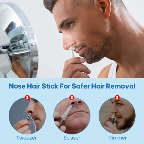 Nose Wax Sticks - 60Pcs Plastic Nasal Cleaning Applicators for Painless Nostril and Eyebrow Hair Removal for Men and Women