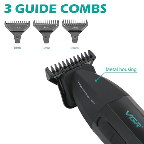 VGR 906 Fresh Fade Professional Hair Trimmer, 9000rpm Zero Gapped Beard Trimmer for Men, DLC T-Blade Cordless Hair Clipper for Barbers and USB Rechargeable, Green
