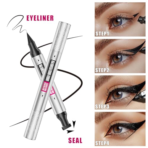 2-in-1 Double Head Winged Eyeliner Stamp - Waterproof, Smudge-Proof & Fade-Resistant Black Liquid Liner Cat Eyes