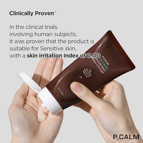 P.CALM Retinolagen Ampoule Shot Foam Cleanser ? Retinol, Vegan Hydrolyzed Collagen & PHA for Pore Cleansing & Gentle Exfoliation, Korean Glass Skin (120ml / 4.05 fl.oz)