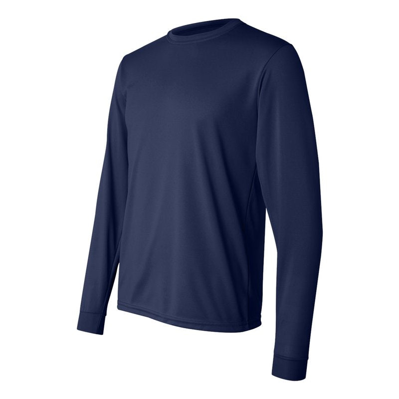 Moisture-Wicking Long Sleeve Jersey - Navy, Size S by Augusta Sportswear