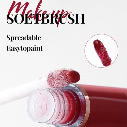 Lip Gloss Set with Glossy and Soft Brush Non-Sticky Moisturizing Lipgloss for Women Lip Makeup Collection (6 Pcs B)
