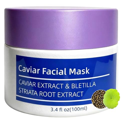 CaviarEssence Face Mask - Soothe & Replenish with Centella, Chamomile & Hyaluronic Acid. Calms Redness & Strengthens Skin Barrier for All Types (3.4 oz)