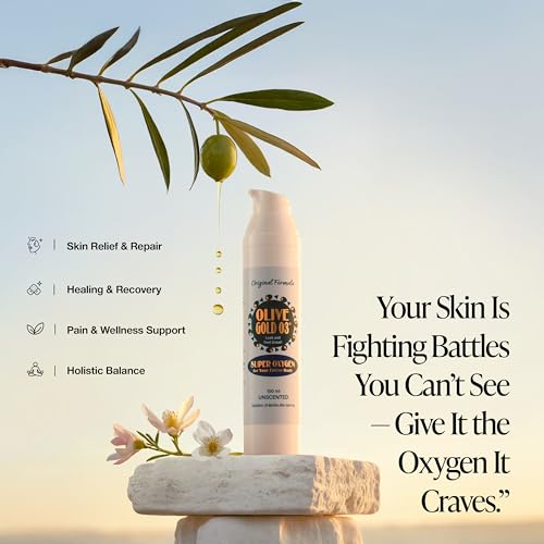 Olive Gold O3 Skin Care Lotion ? Ozonated Olive Oil Moisturizer for Face & Body, Natural Hydration & Anti-Aging Support (4oz)