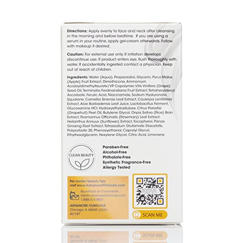 Advanced Clinicals Retinol + Niacinamide Anti-Aging Face & Body Cream + Vitamin C Brightening Face Gel Cream Set