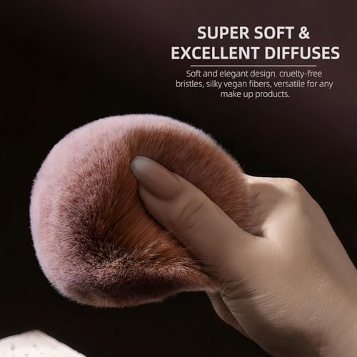 Self Tanner Brush, Extra Large Body Brush for Flawless Leg Makeup, Bronzer Powder Brush, High Density Face Body Kabuki Makeup Brush for Liquid Foundation Powder Cream Contour Buffing