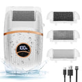 Electric Foot File and Callus Remover, Rechargeable Pedicure Device with Multiple Heads for Dry Rough Feet Care, Home Use Foot Grinder Tool