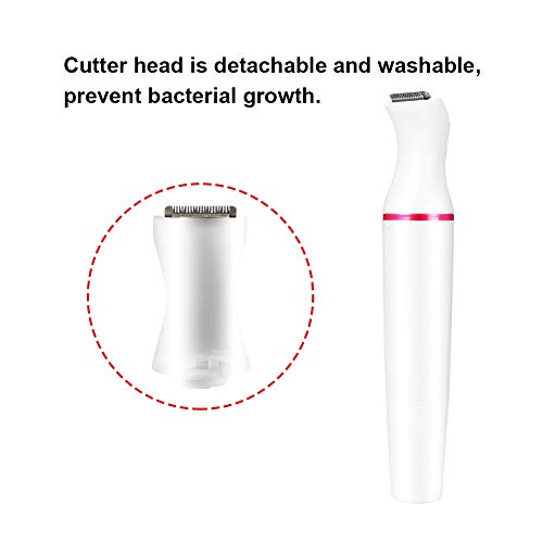 ZJchao 4-in-1 Women Hair Trimmer, Dry&Wet Body Shaver Groomer Nose Eyebrow Bikini Shaver with 4 Replaceable Detachable Cutter Head and Washable